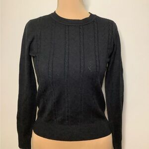 Elegant Black Cable Knit Sweater